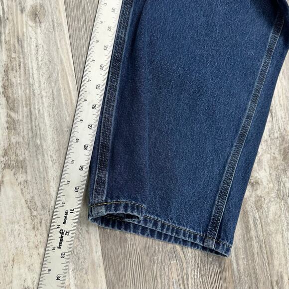 Carhartt Dark Wash Blue Mens 40x31 Loose Fit Carpenter Utility‎ Denim Work Jeans - Picture 7 of 13